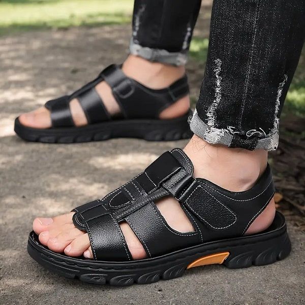 Sandalias en cuero genuino